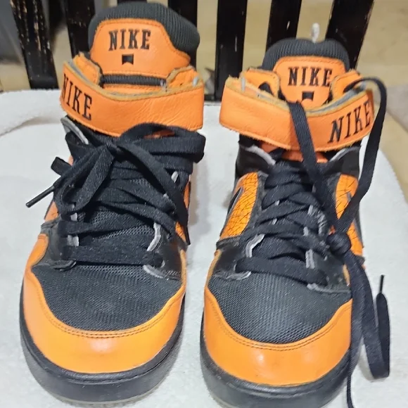 Nike | Shoes | Nike Black And Orange Hightop Sneakers Retro 
